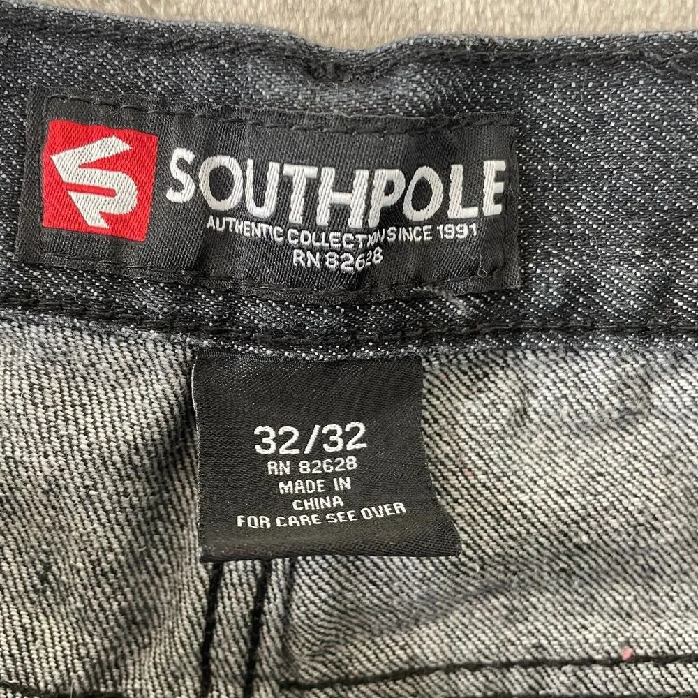 Southpole‎ Jeans Men 32 (Meas. 30x30) Black Straight Fit Zip Fly Skate